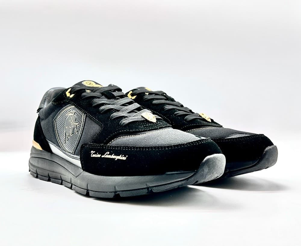 LAMBORGHINI Sneakers running nera e oro loggata in Scarpe da corsa su strada Calzature Durello - Agna, commercioVirtuoso.it