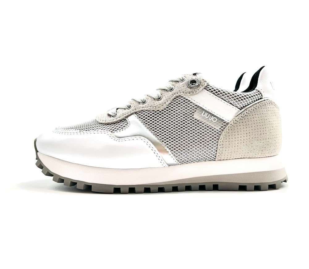 LIU JO WONDER 01 Sneakers donna silver white in suede e glitter in Sneaker casual Calzature Durello - Agna, commercioVirtuoso.it