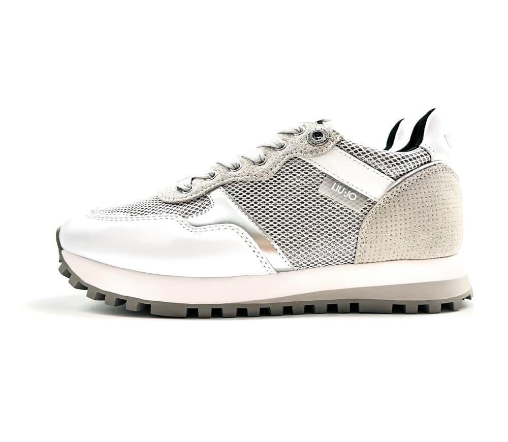 LIU JO WONDER 01 Sneakers donna silver white in suede e glitter in Sneaker casual Calzature Durello - Agna, commercioVirtuoso.it