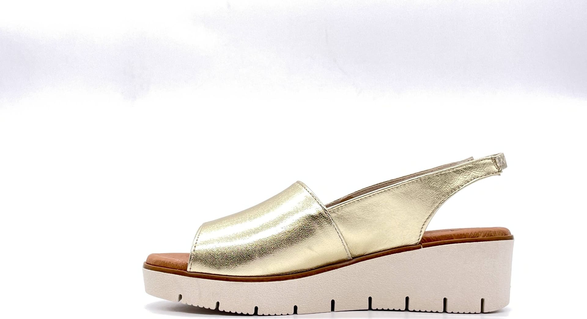 LUXDIVE Sandalo Donna Zeppa Oro - 6