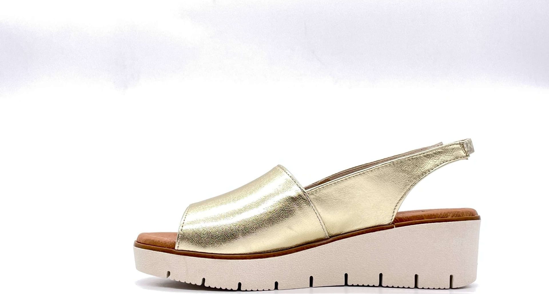 LUXDIVE Sandalo Donna Zeppa Oro - 6