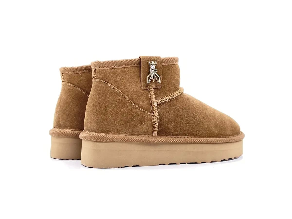 Patrizia pepe stivaletti donna in crosta camel platform dettaglio logo in Stivali Calzature Durello - Agna, commercioVirtuoso.it
