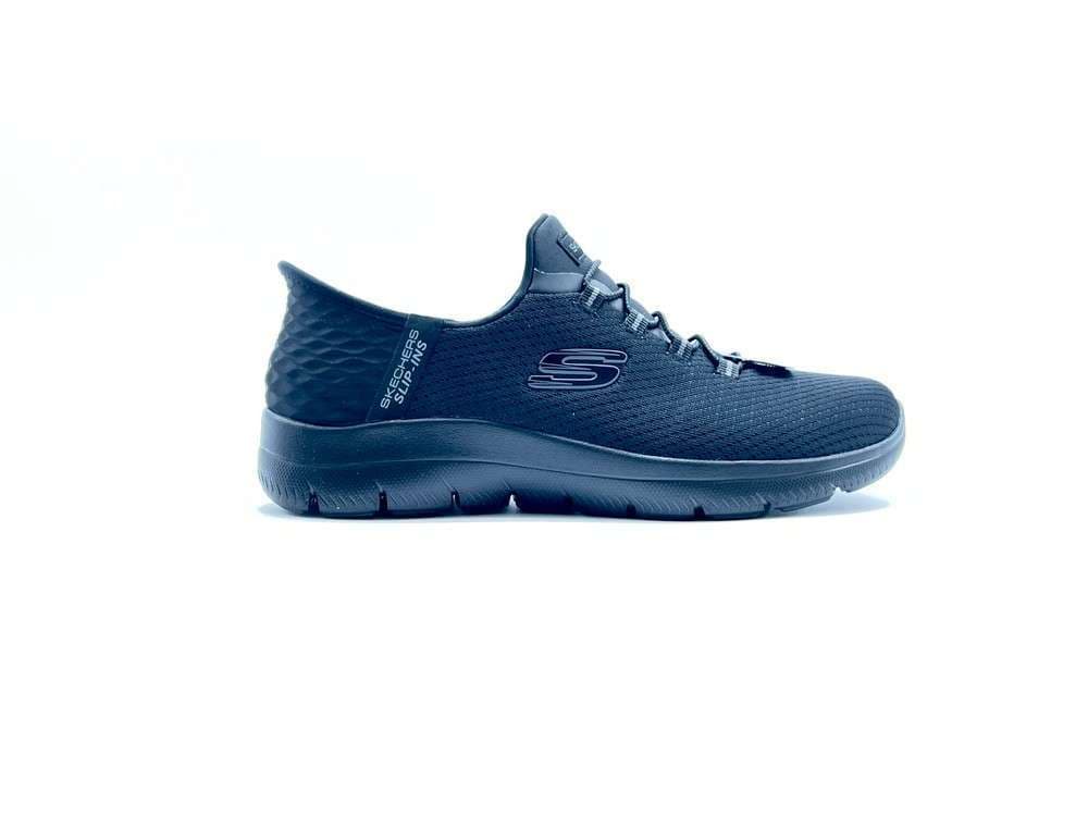 SKECHERS Slip - in DIAMOND DREAM IN tessuto nero in Sneaker casual Calzature Durello - Agna, commercioVirtuoso.it