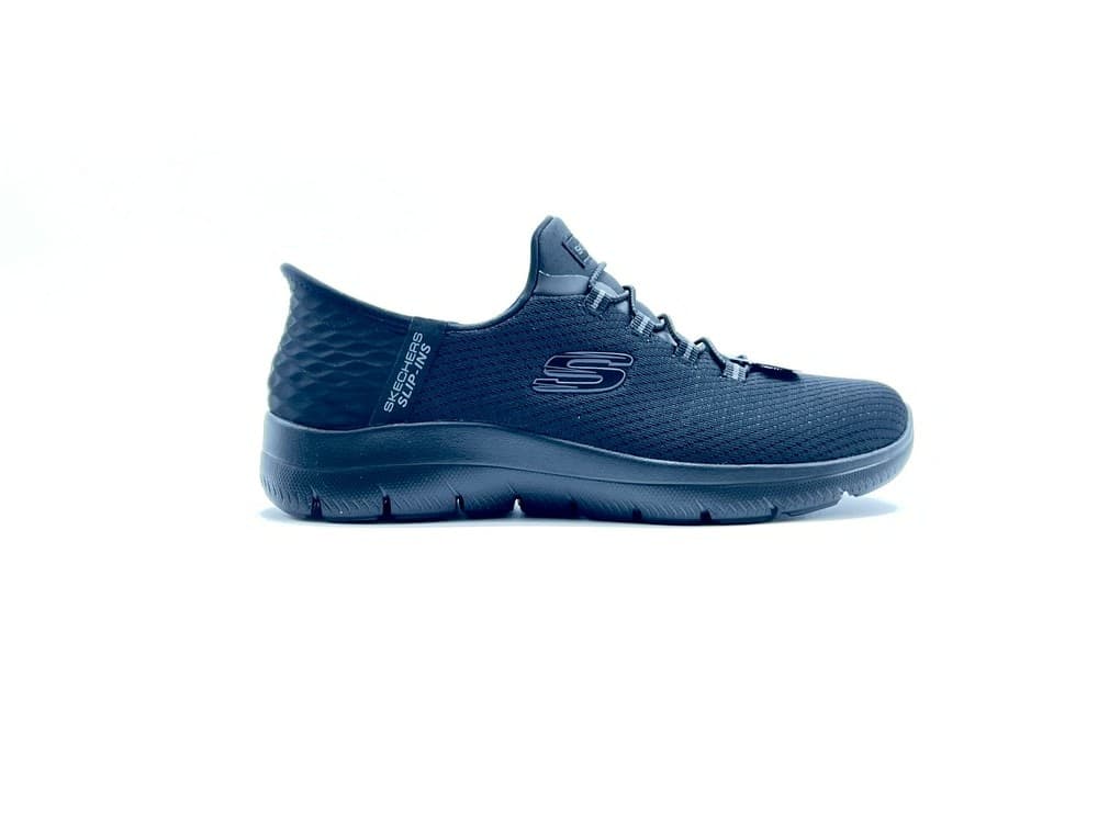 SKECHERS Slip - in DIAMOND DREAM IN tessuto nero in Sneaker casual Calzature Durello - Agna, commercioVirtuoso.it