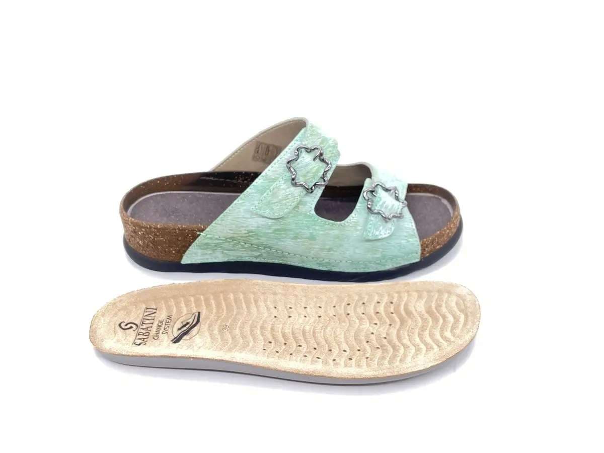 SABATINI Ciabatta donna due fasce pelle Papiro Tiffany in Pantofole Calzature Durello - Agna, commercioVirtuoso.it