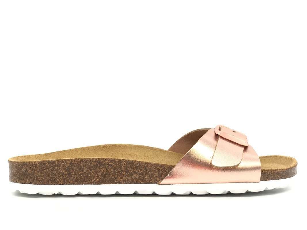 ONLY Ciabatta a fascia Onl Madison Metallic Leather Rose Gold in Sandali moda Calzature Durello - Agna, commercioVirtuoso.it