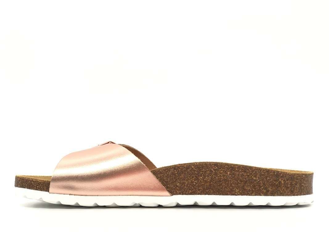 ONLY Ciabatta a fascia Onl Madison Metallic Leather Rose Gold in Sandali moda Calzature Durello - Agna, commercioVirtuoso.it