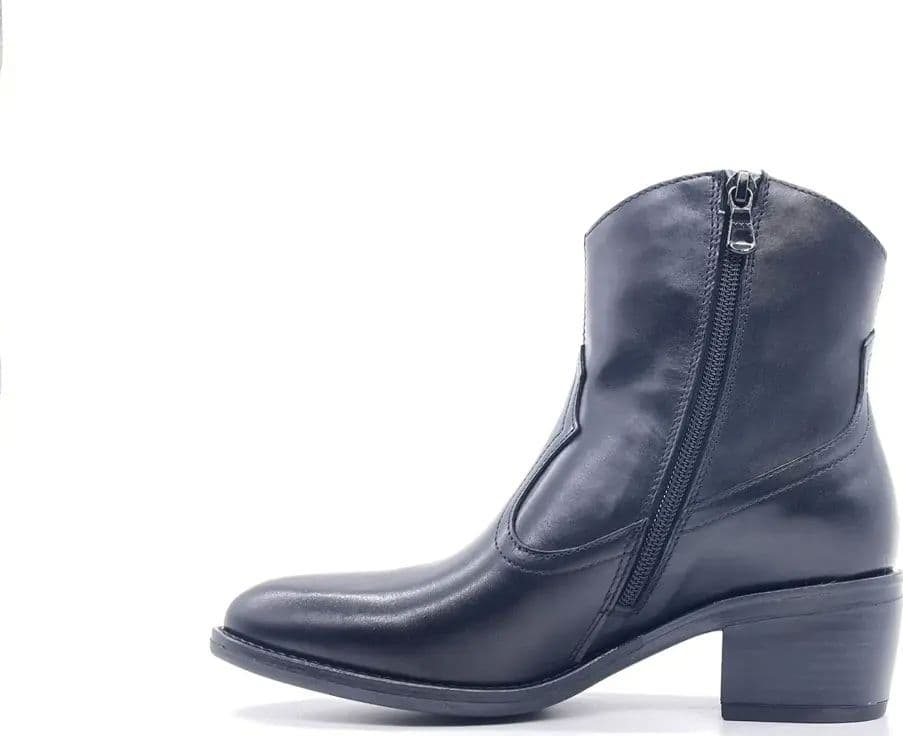 NeroGiardini Stivaletto texano donna pelle nera tacco medio zip in Stivali Calzature Durello - Agna, commercioVirtuoso.it