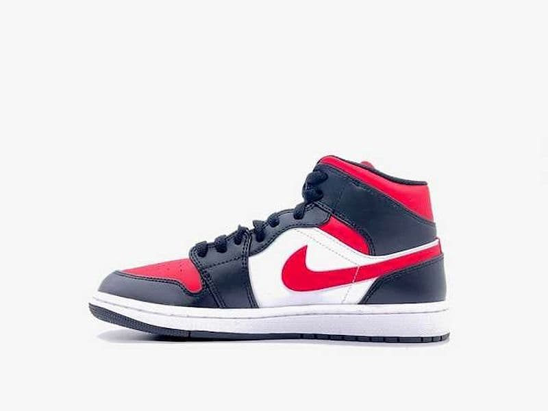 NIKE JORDAN 1 MID Black Fire Red White - 5