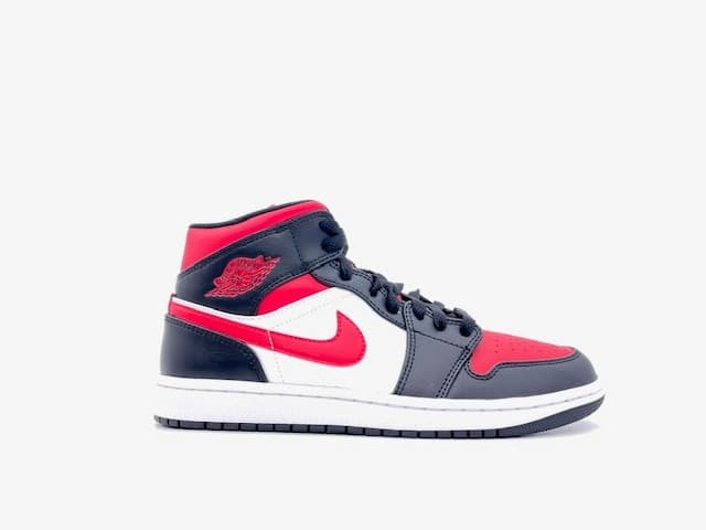 NIKE JORDAN 1 MID Black Fire Red White in Sneaker casual Calzature Durello - Agna, commercioVirtuoso.it