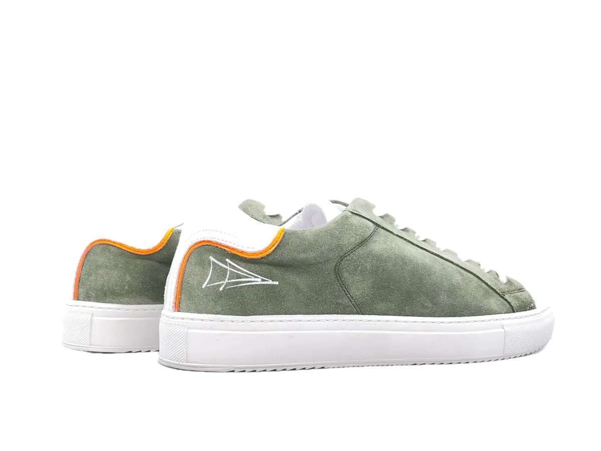 NEVVER LANZAROTE Sneakers uomo in pelle bianca e camoscio salvia in Sneaker casual Calzature Durello - Agna, commercioVirtuoso.it