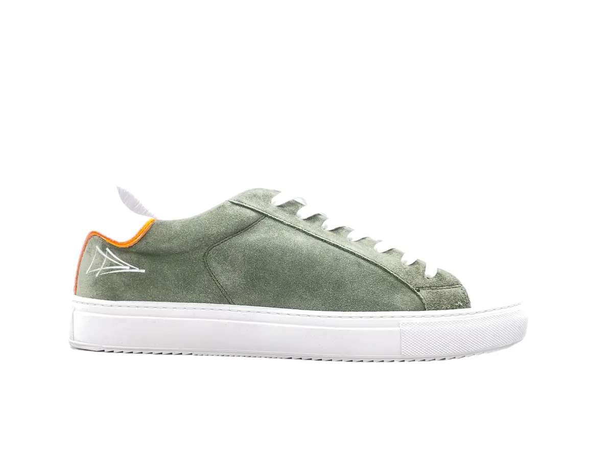 NEVVER LANZAROTE Sneakers uomo in pelle bianca e camoscio salvia in Sneaker casual Calzature Durello - Agna, commercioVirtuoso.it