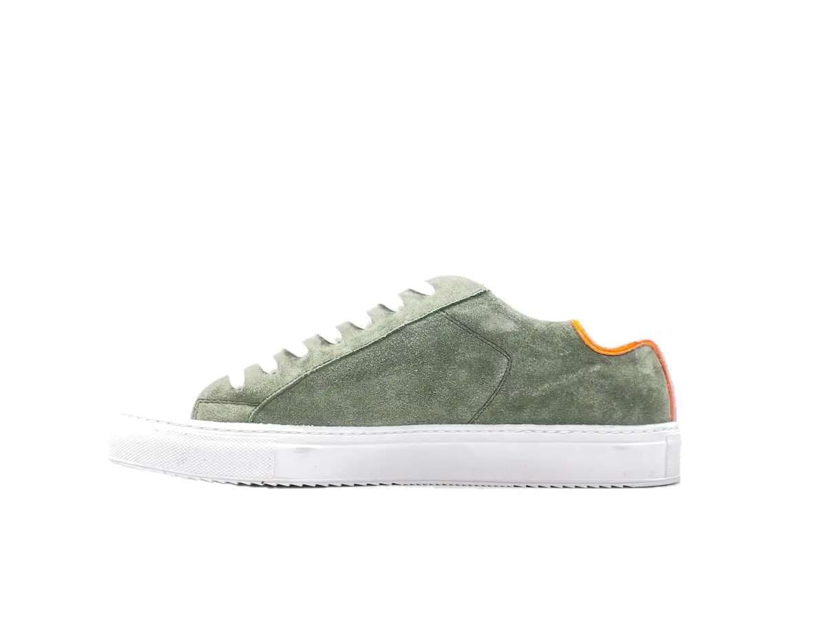 NEVVER LANZAROTE Sneakers uomo in pelle bianca e camoscio salvia in Sneaker casual Calzature Durello - Agna, commercioVirtuoso.it