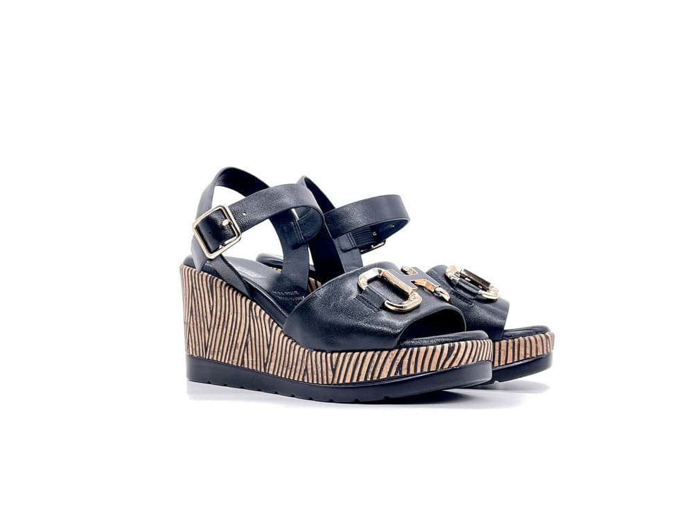 Studio Moda Sandali Donna con Zeppa Nero in prodotto Calzature Durello - Agna, commercioVirtuoso.it