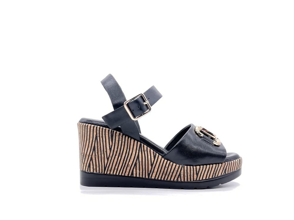 Studio Moda Sandali Donna con Zeppa Nero in prodotto Calzature Durello - Agna, commercioVirtuoso.it