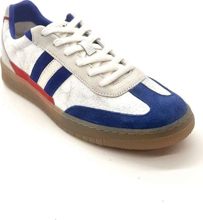 SERAFINI Sneakers uomo CHALLENGE in pelle White Crackle Blue Red in Sneaker casual Calzature Durello - Agna, commercioVirtuoso.it