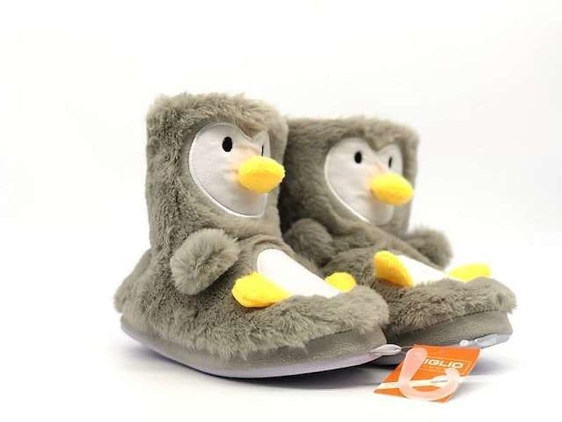 Pantofole Tiglio donna peluche pinguino grigie antiscivolo invernali in Pantofole Calzature Durello - Agna, commercioVirtuoso.it