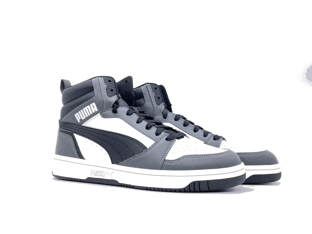 Puma REBOUND V6 Sneakers alte uomo bianche e nere - 5