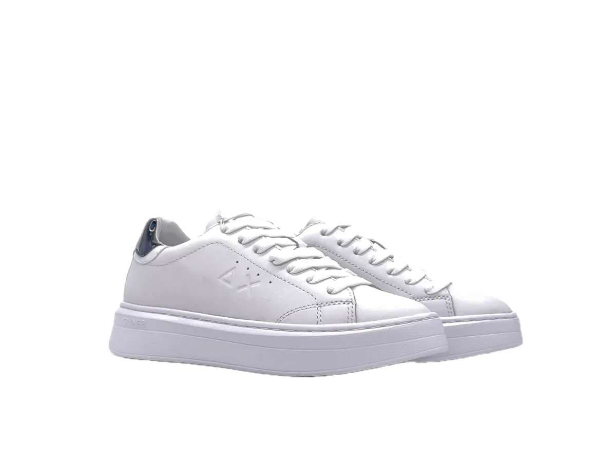 SUN68 GRACE LEATHER Sneakers donna in pelle bianca con dettaglio nero in Sneaker casual Calzature Durello - Agna, commercioVirtuoso.it