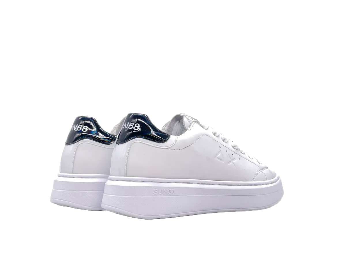 SUN68 GRACE LEATHER Sneakers donna in pelle bianca con dettaglio nero in Sneaker casual Calzature Durello - Agna, commercioVirtuoso.it