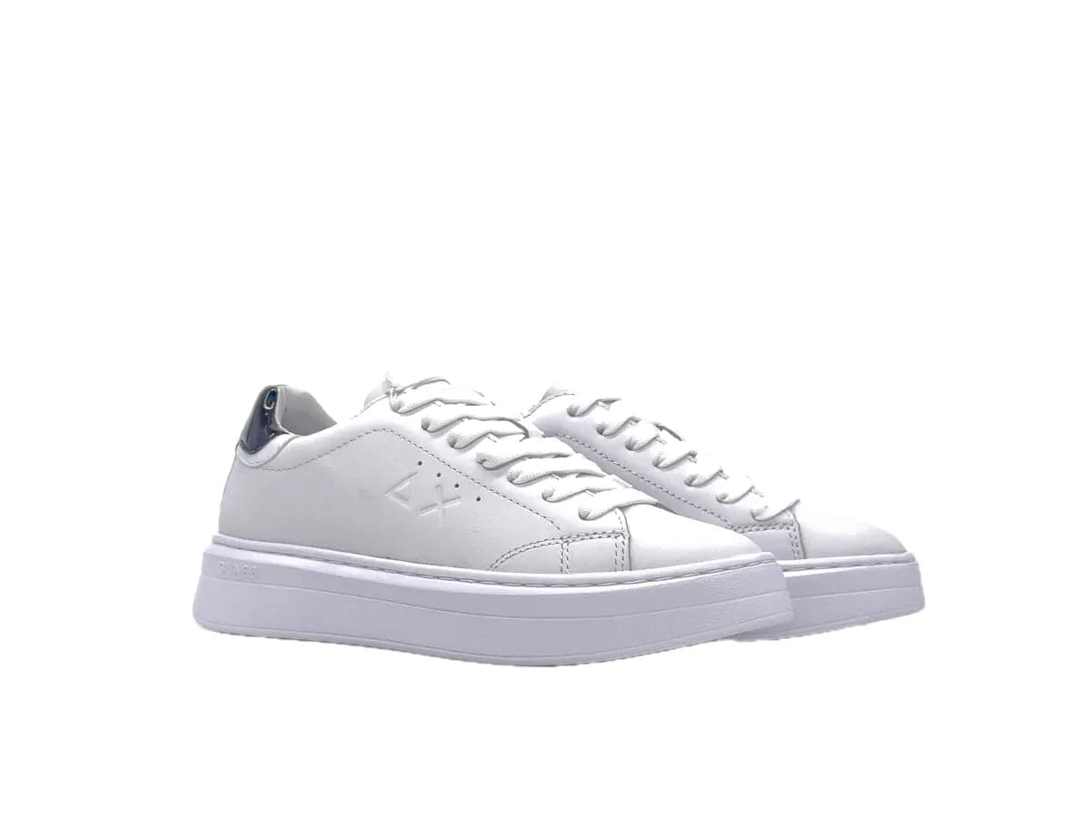 SUN68 GRACE LEATHER Sneakers donna in pelle bianca con dettaglio nero in Sneaker casual Calzature Durello - Agna, commercioVirtuoso.it
