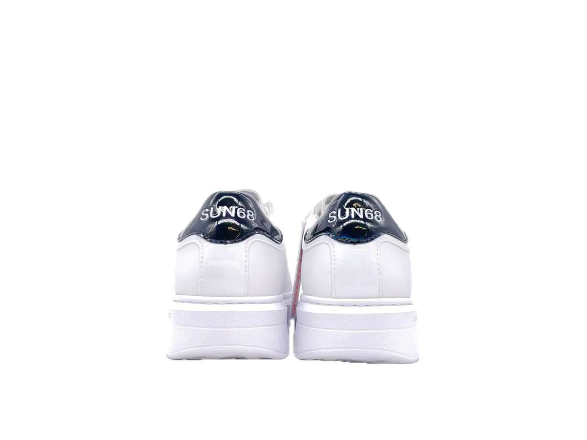 SUN68 GRACE LEATHER Sneakers donna in pelle bianca con dettaglio nero in Sneaker casual Calzature Durello - Agna, commercioVirtuoso.it