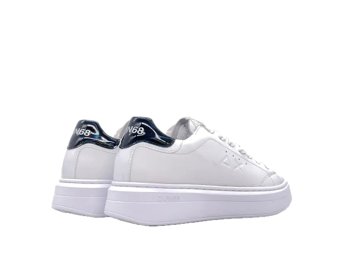 SUN68 GRACE LEATHER Sneakers donna in pelle bianca con dettaglio nero in Sneaker casual Calzature Durello - Agna, commercioVirtuoso.it
