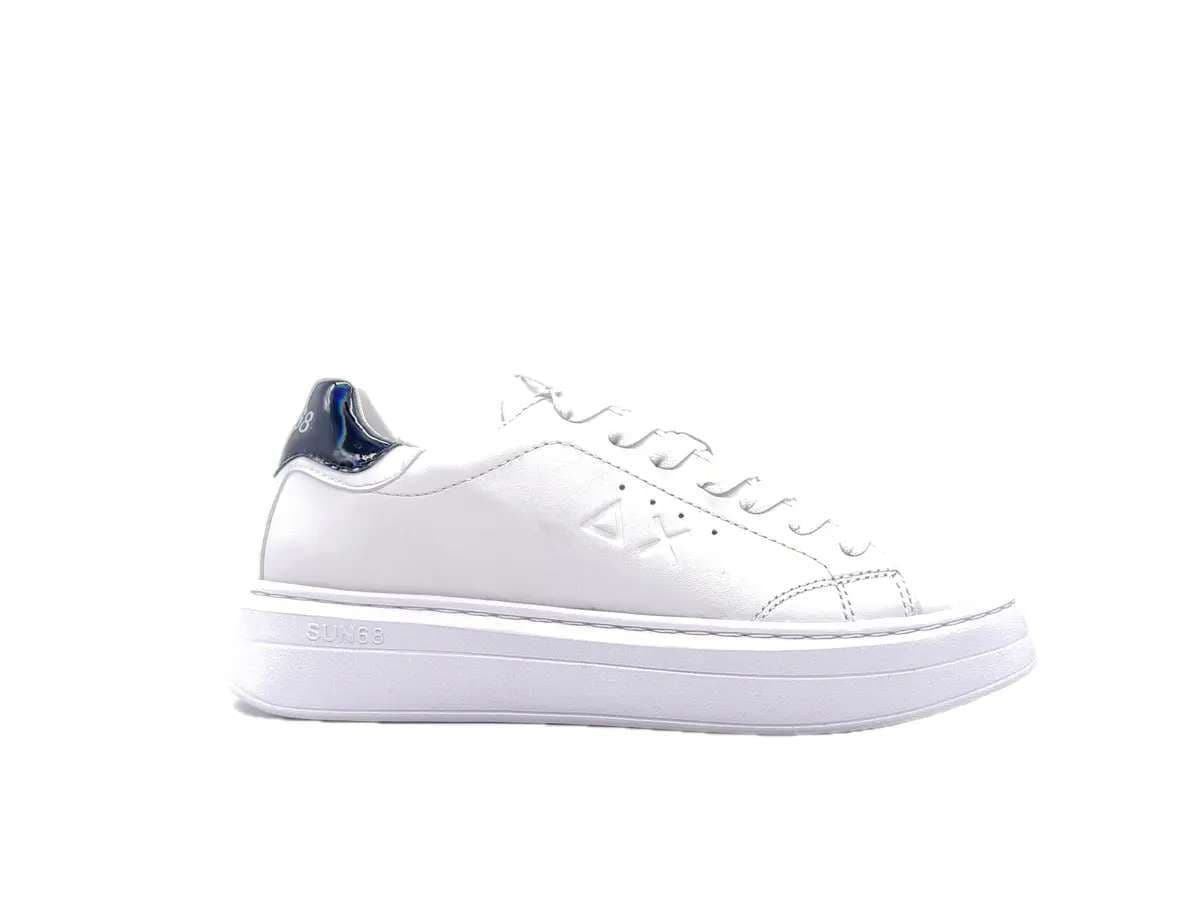 SUN68 GRACE LEATHER Sneakers donna in pelle bianca con dettaglio nero in Sneaker casual Calzature Durello - Agna, commercioVirtuoso.it