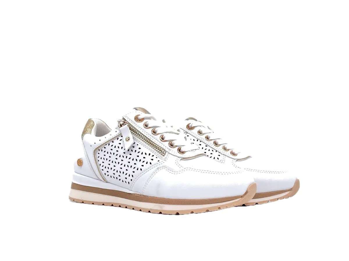 XTI Sneakers donna bianche traforate con zip