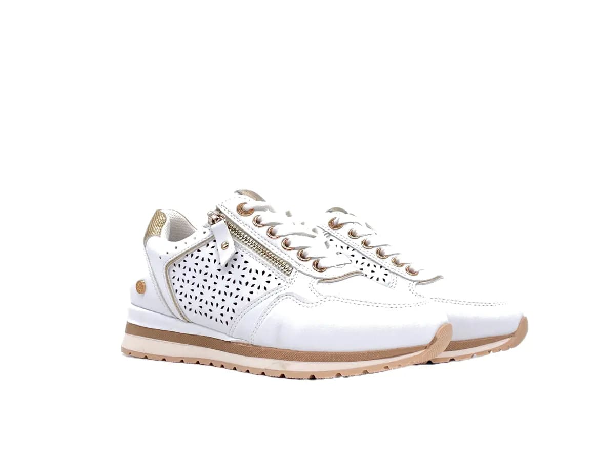 XTI Sneakers donna bianche traforate con zip - 5
