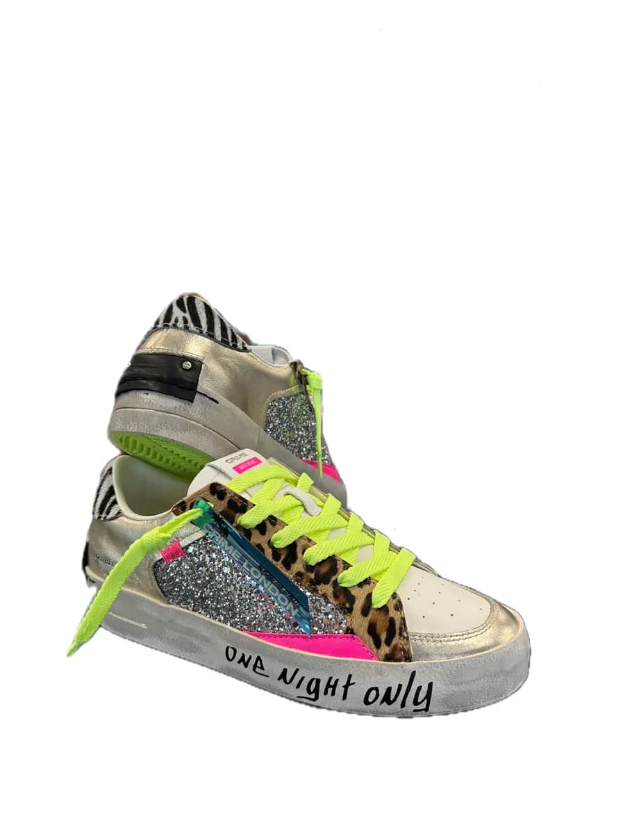 Crime London sneakers donna SK8 Deluxe Tequila Night in pelle bianca - 3