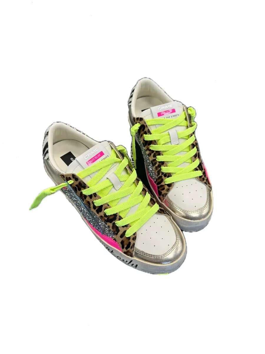 Crime London sneakers donna SK8 Deluxe Tequila Night in pelle bianca - 3