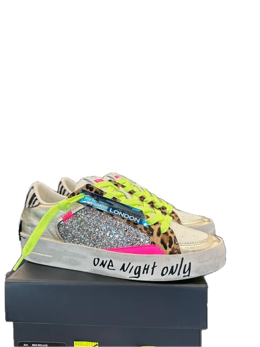 Crime London sneakers donna SK8 Deluxe Tequila Night in pelle bianca in Sneaker casual Calzature Durello - Agna, commercioVirtuoso.it