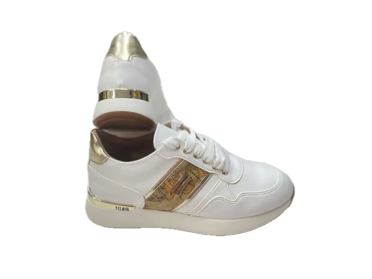 ALVIERO MARTINI 1 Classe Sneakers Donna White Geo Gold in Sneaker casual Calzature Durello - Agna, commercioVirtuoso.it