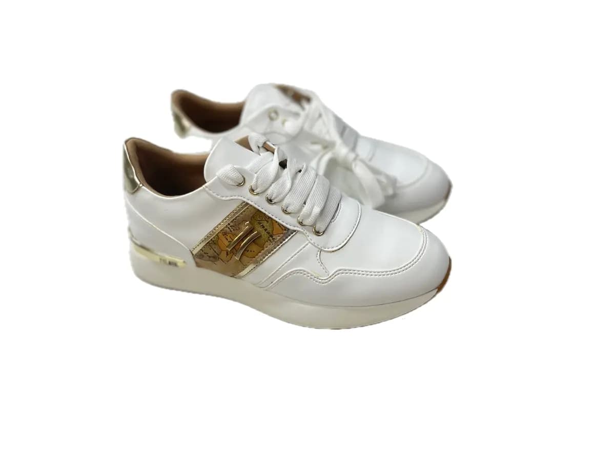 ALVIERO MARTINI 1 Classe Sneakers Donna White Geo Gold in Sneaker casual Calzature Durello - Agna, commercioVirtuoso.it
