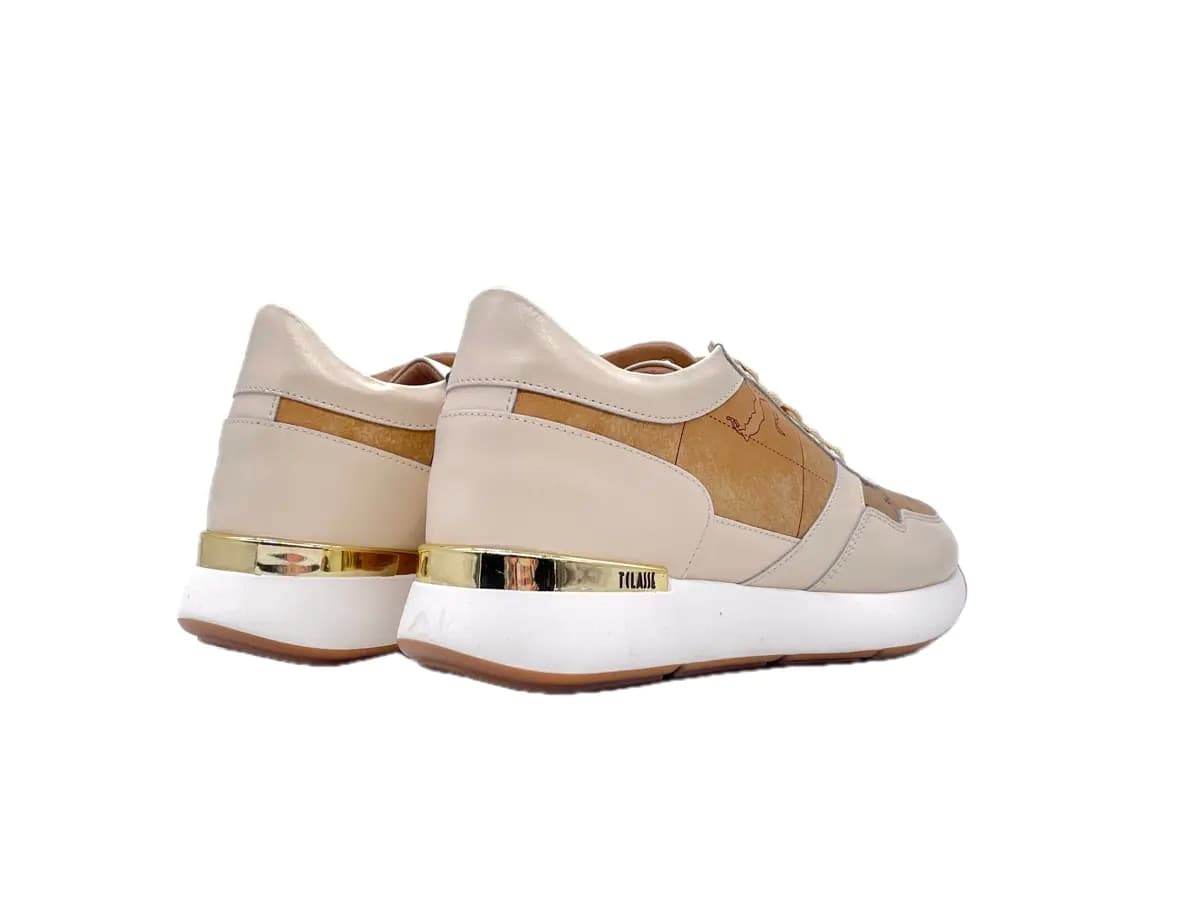 ALVIERO MARTINI 1 Classe Sneakers donna beige Geo e gold in Sneaker casual Calzature Durello - Agna, commercioVirtuoso.it