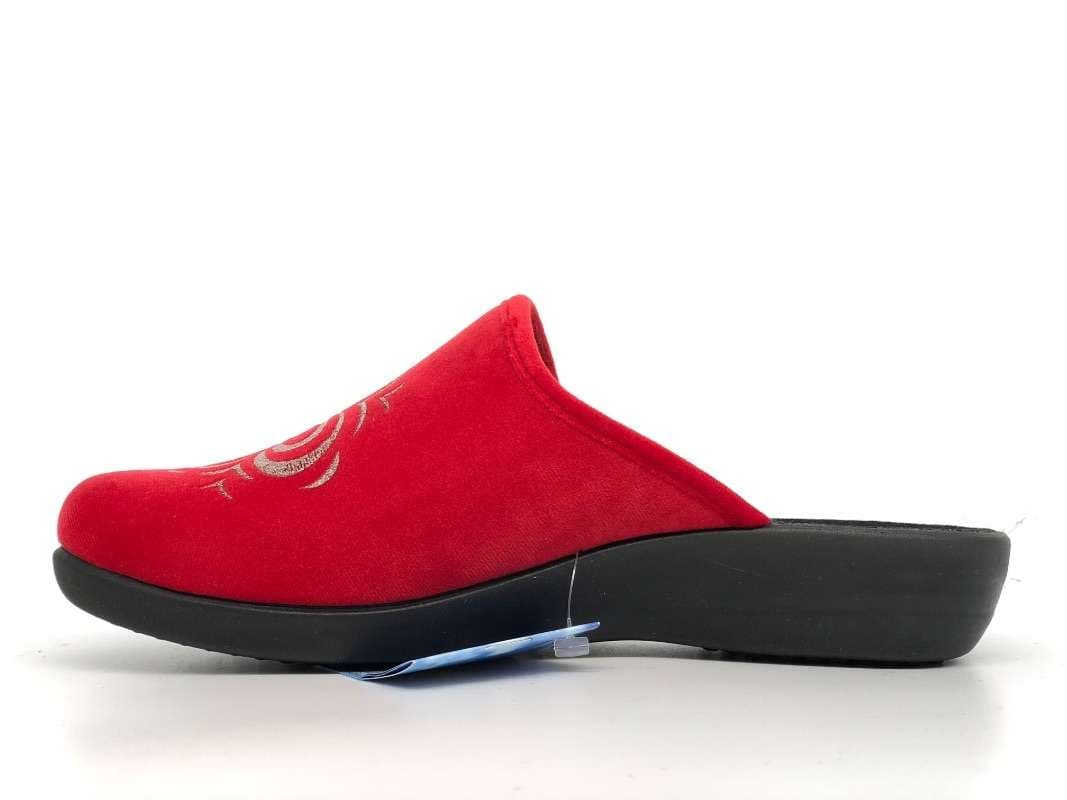 FLY FLOT Ciabatta donna chiusa rossa con fiore in Pantofole Calzature Durello - Agna, commercioVirtuoso.it