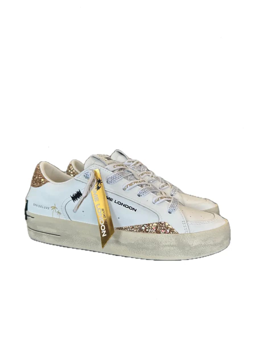 Crime London sneakers donna sk8 deluxe in pelle e tessuto multicolor - 6