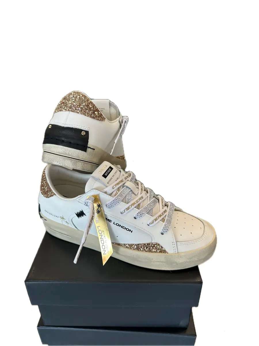Crime London sneakers donna sk8 deluxe in pelle e tessuto multicolor in Sneaker casual Calzature Durello - Agna, commercioVirtuoso.it