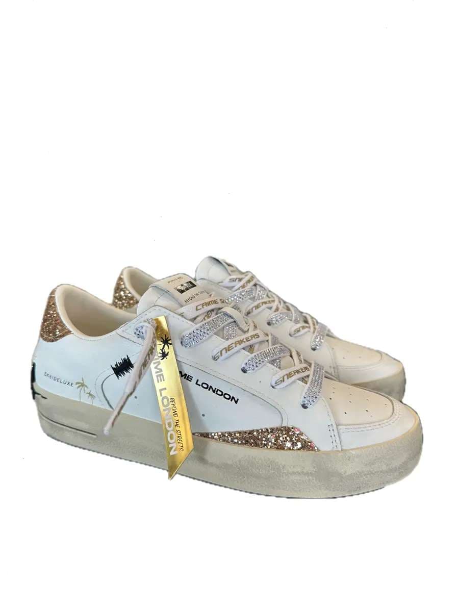 Crime London sneakers donna sk8 deluxe in pelle e tessuto multicolor in Sneaker casual Calzature Durello - Agna, commercioVirtuoso.it