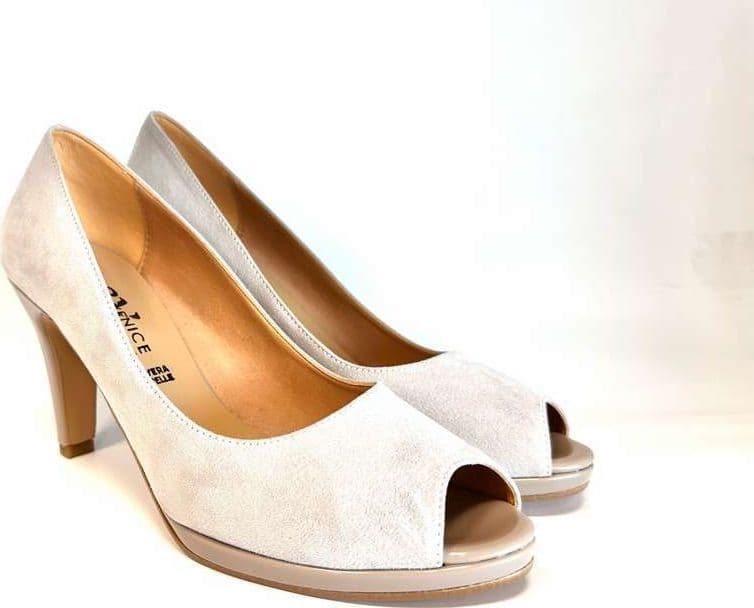 STUDIO VENICE décolleté spuntato donna in camoscio beige t70