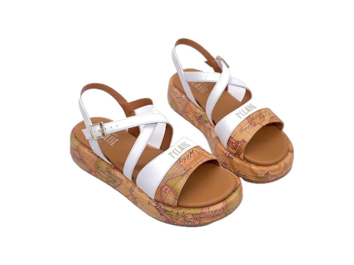 ALVIERO MARTINI 1 CLASSE Sandali donna Beige Geo White in Sandali moda Calzature Durello - Agna, commercioVirtuoso.it