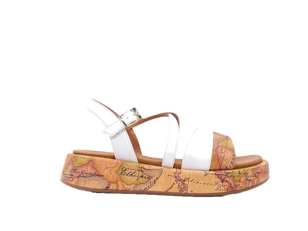 ALVIERO MARTINI 1 CLASSE Sandali donna Beige Geo White in Sandali moda Calzature Durello - Agna, commercioVirtuoso.it
