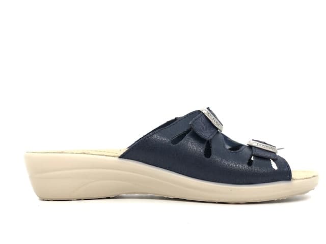 FLY FLOT Ciabatta donna con doppia fibbia blu - 4