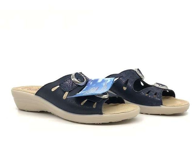 FLY FLOT Ciabatta donna con doppia fibbia blu in Pantofole Calzature Durello - Agna, commercioVirtuoso.it