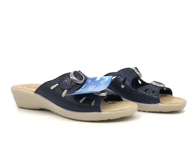 FLY FLOT Ciabatta donna con doppia fibbia blu in Pantofole Calzature Durello - Agna, commercioVirtuoso.it