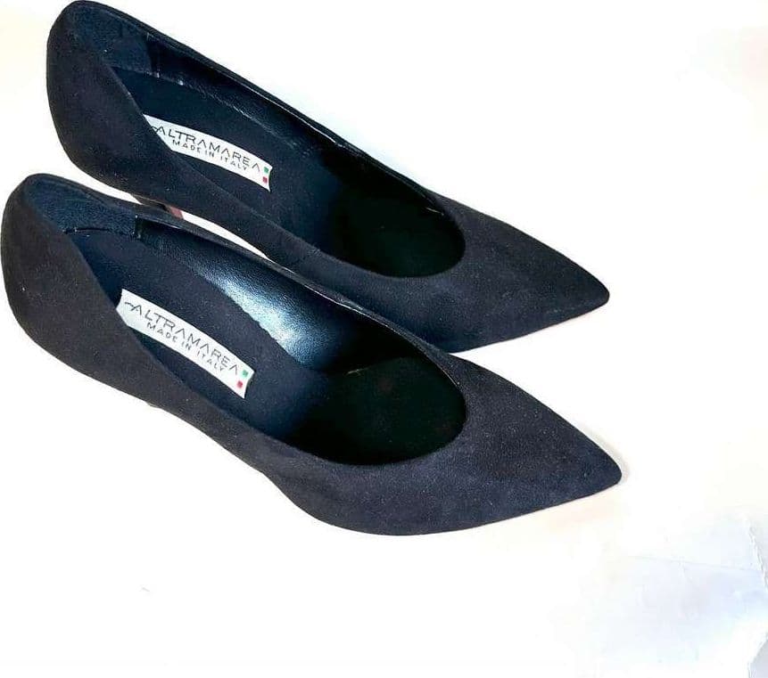 ALTRAMAREA Décolleté donna in pelle nera scamosciata tacco 100 in Scarpe col tacco Calzature Durello - Agna, commercioVirtuoso.it