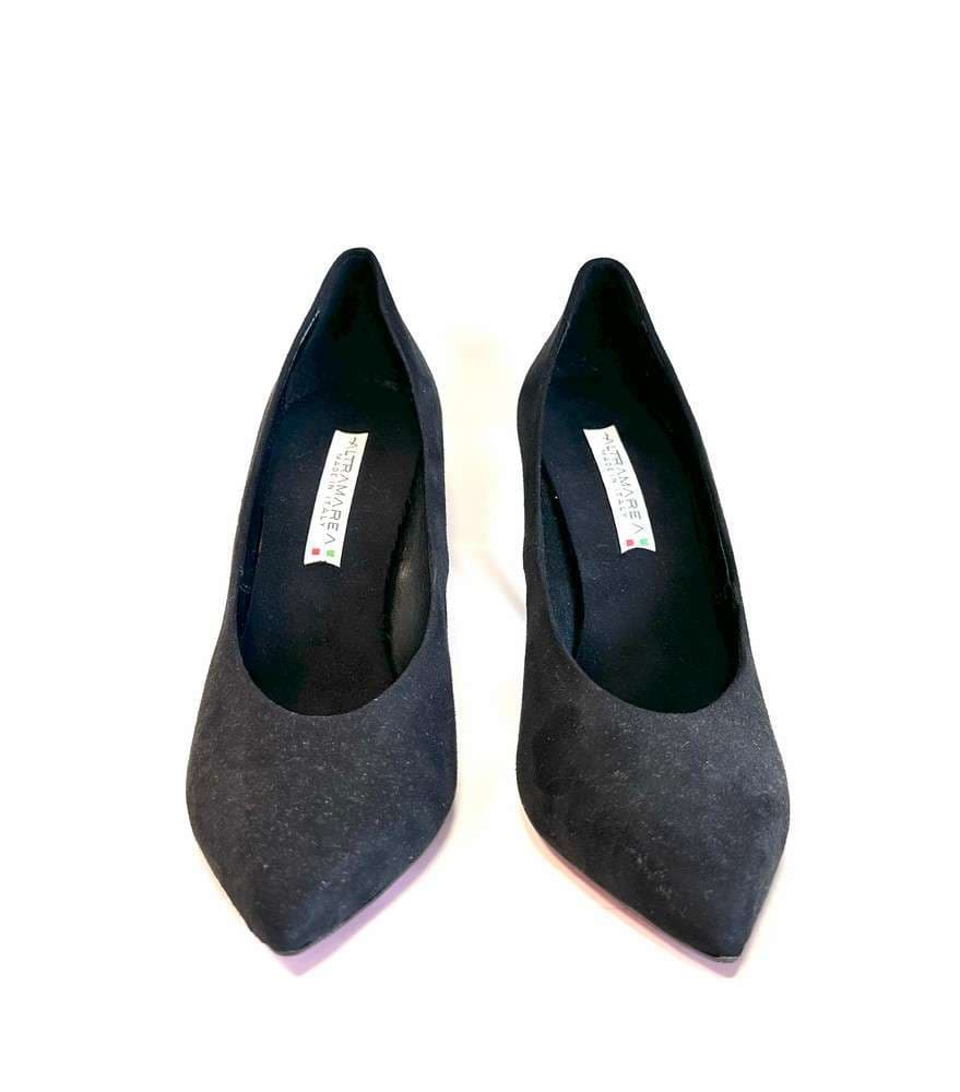 ALTRAMAREA Décolleté donna in pelle nera scamosciata tacco 100 - 3