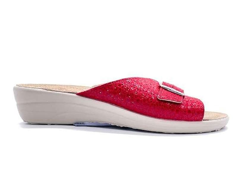 FLY FLOT Ciabatta Donna con fibbia Baricella Rosso in Pantofole Calzature Durello - Agna, commercioVirtuoso.it