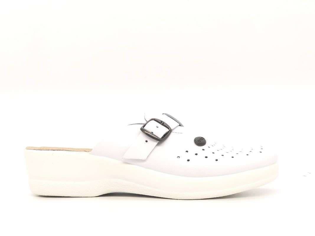 FLY FLOT Ciabatte donna 63465 bianche con fibbia